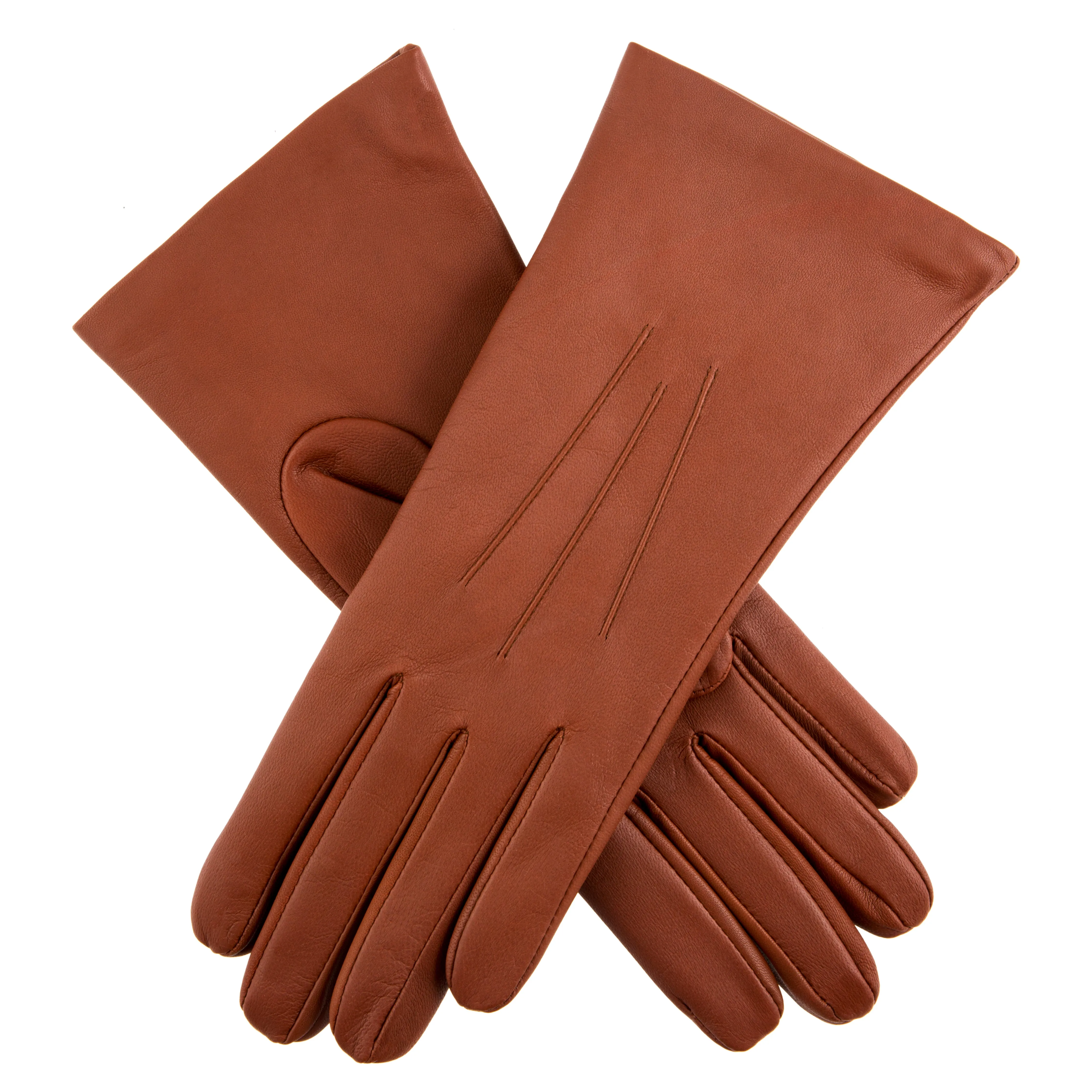 Women's Three-Point Cashmere-Lined Leather Gloves