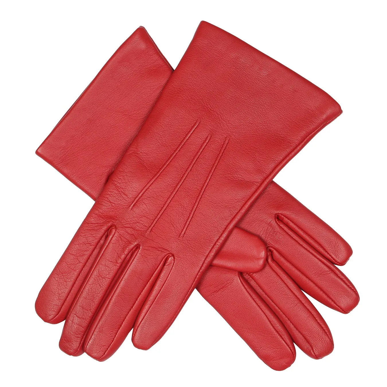 Women's Three-Point Cashmere-Lined Leather Gloves