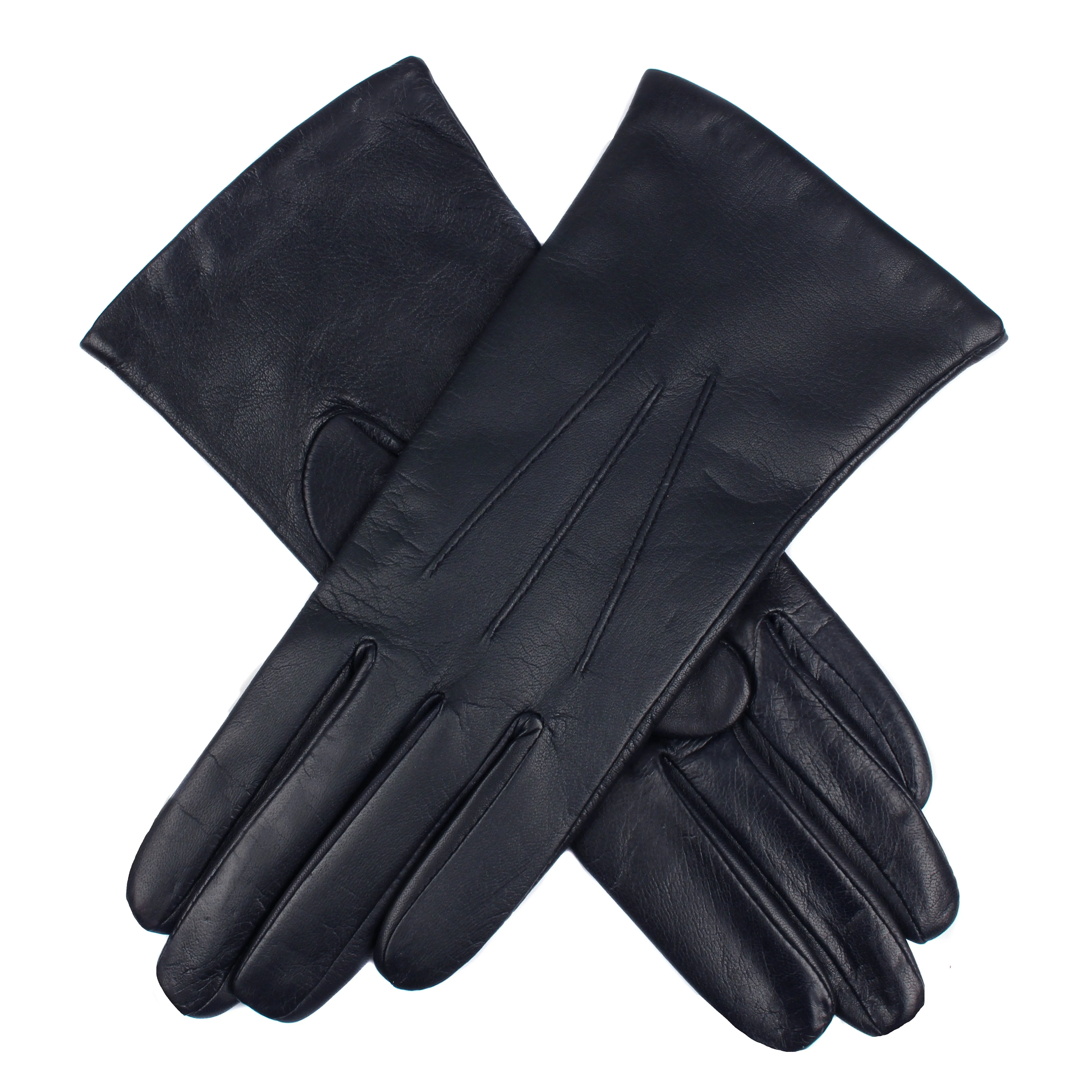 Women's Three-Point Cashmere-Lined Leather Gloves