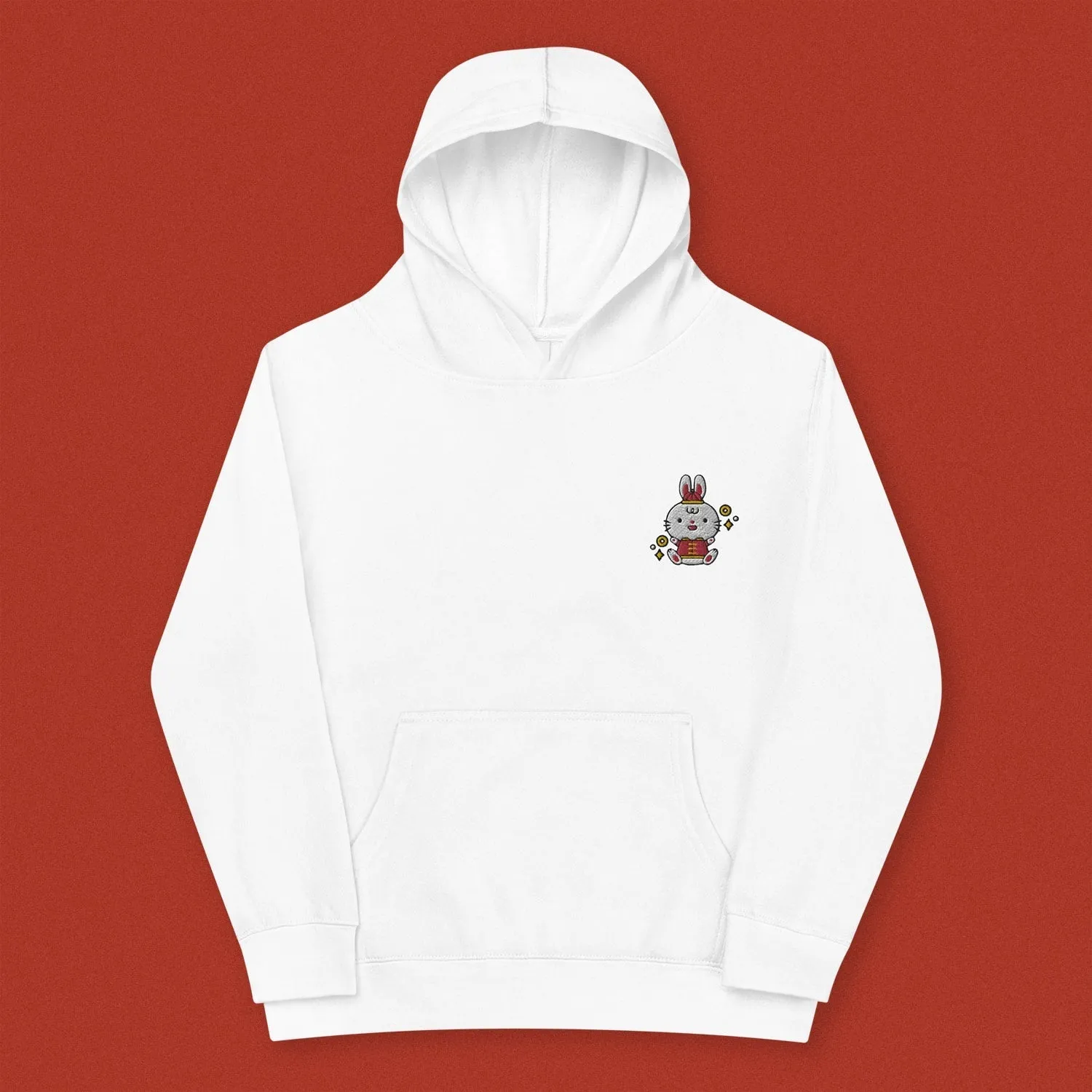 Year of the Rabbit Embroidered Kids Hoodie