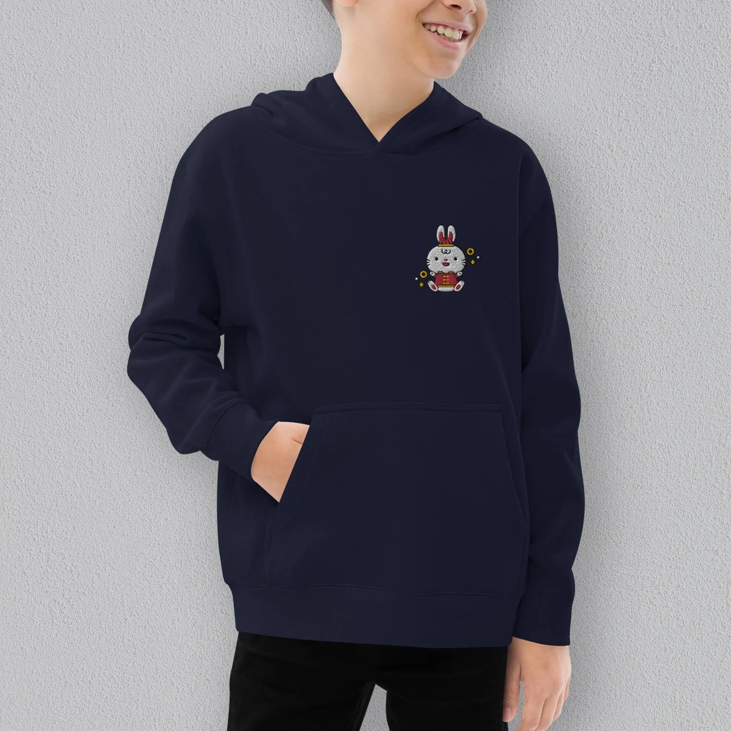 Year of the Rabbit Embroidered Kids Hoodie