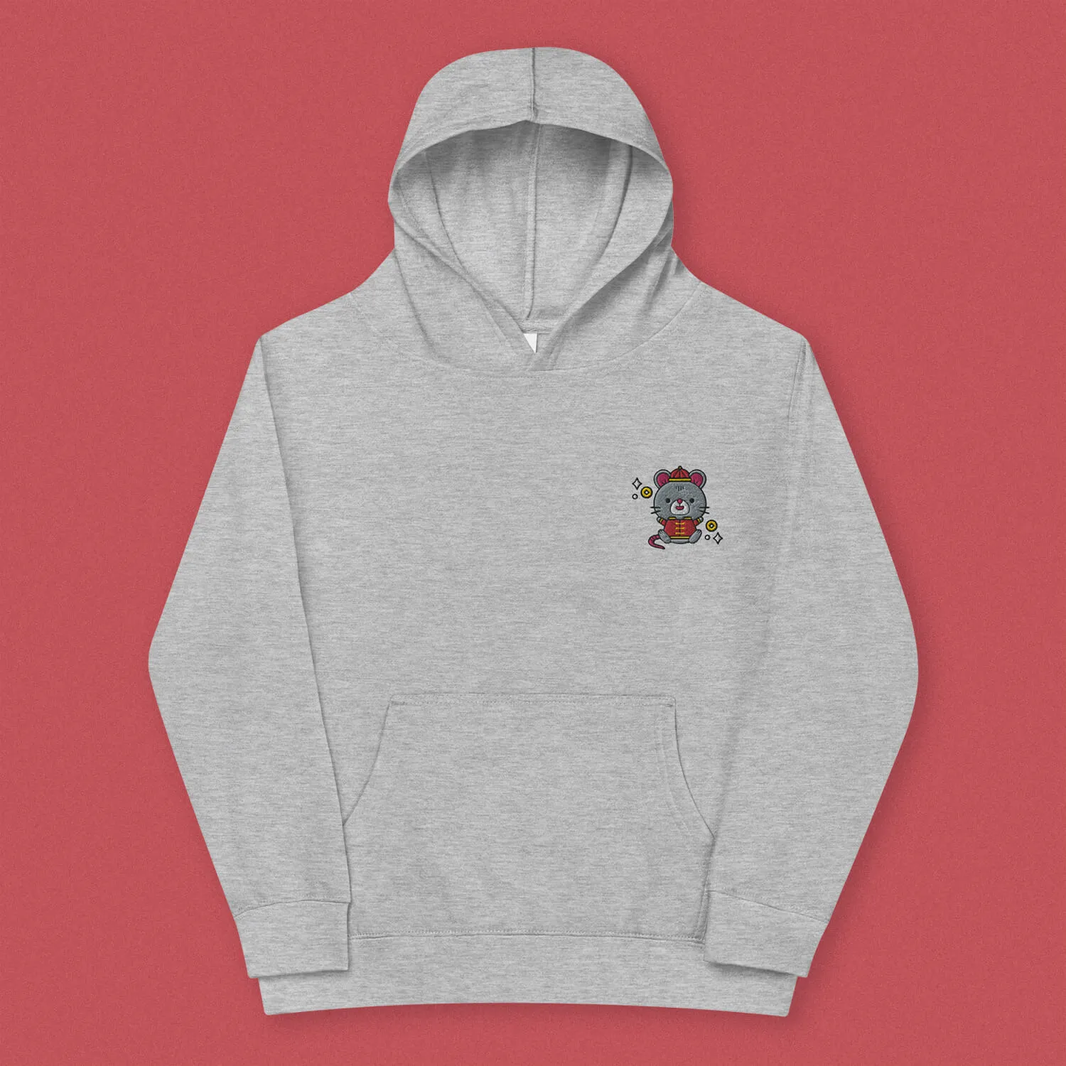 Year of the Rat Embroidered Kids Hoodie