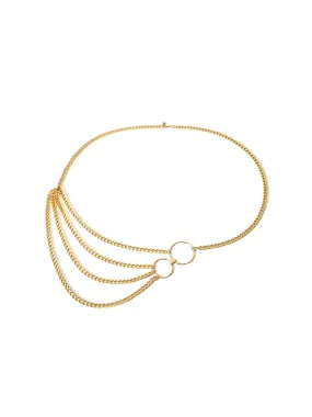 Yellow Chimes Waist Chain for Women and Girls Fashion Hip Chain for Women | Gold Toned Multilayered Belly Chain | Birthday Gift for girls and women