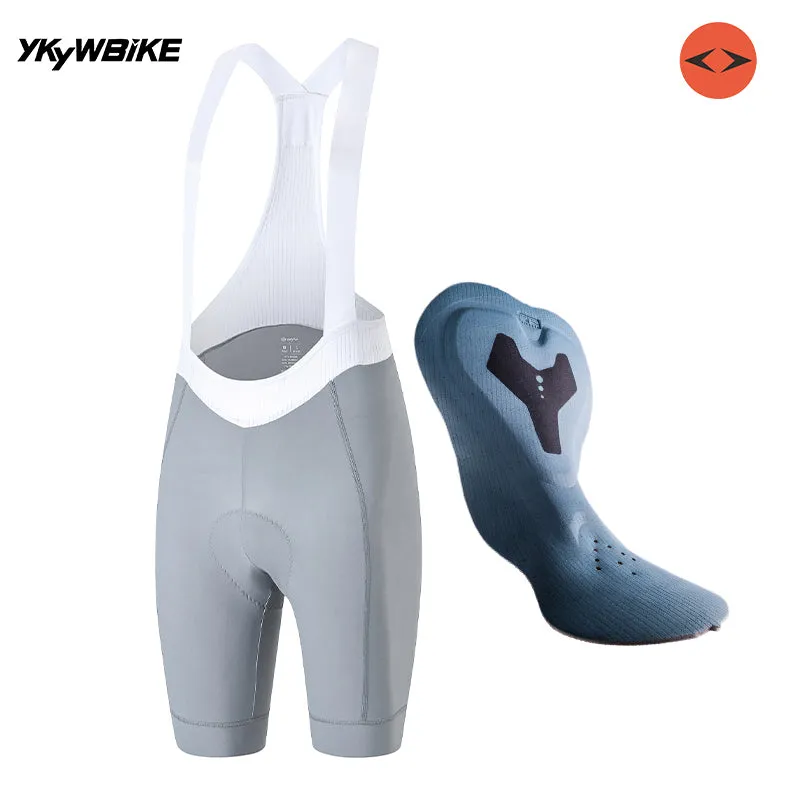 YKYK Road Bike Women's Pro Gray Cycling Bib Shorts 7H Ridding 2024 Summer Breathable Bicycle Sports Clothing Slimming Tights Race Bib Shorts