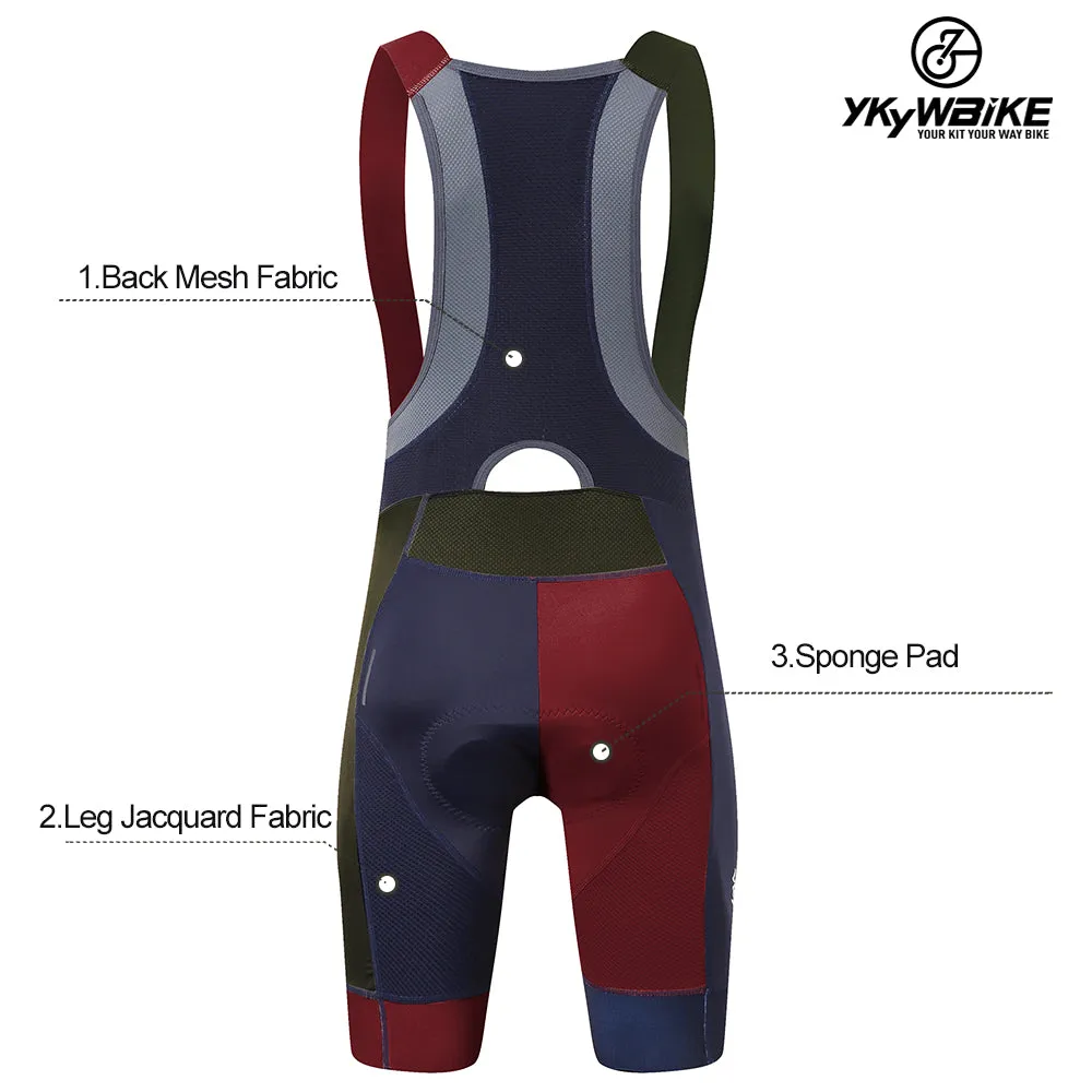 YKYW 2024 Men’s Cycling Bib Shorts Elastic Performance Lycra Ergonomics Pads 5H Padded Tights Color Combinations Colorblocking